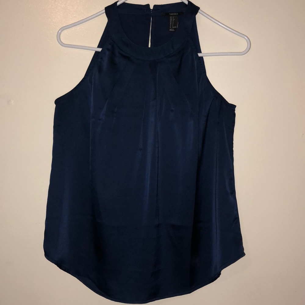 Satin Navy Blue Blouse